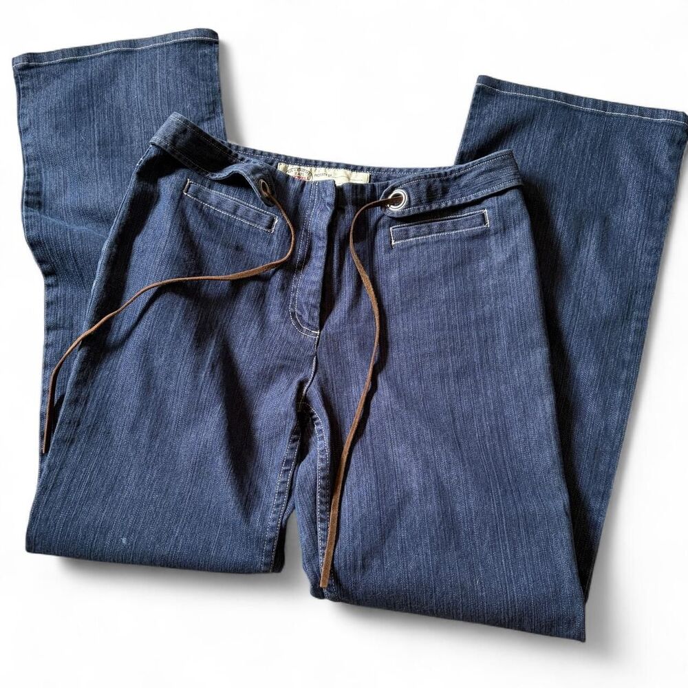 Sitwell Women's Y2K Low Rise Jeans - Navy Blue Denim, Size S (6)